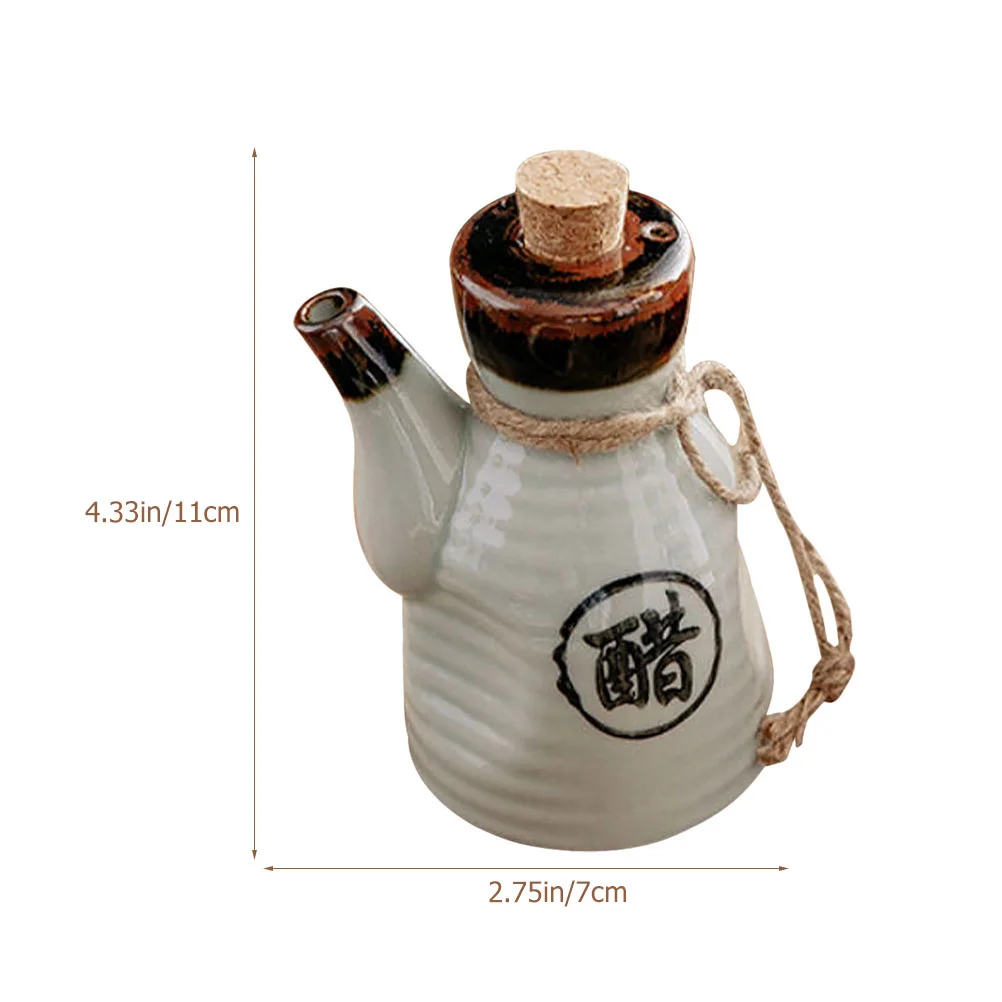 Botella de Salsa de soja de cerámica negra de 200ml, tarro de condimentos de estilo japonés, dispensador de especias de fácil limpieza, botella de condimentos de cocina