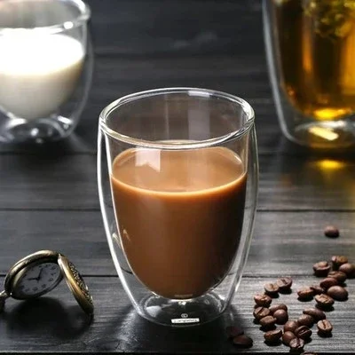 Double Wall Glass Coffee Glass Transparent Tea Cup Set Glass Coffee Cup Set Gift Household Drinkware 150/250/350/450/ml