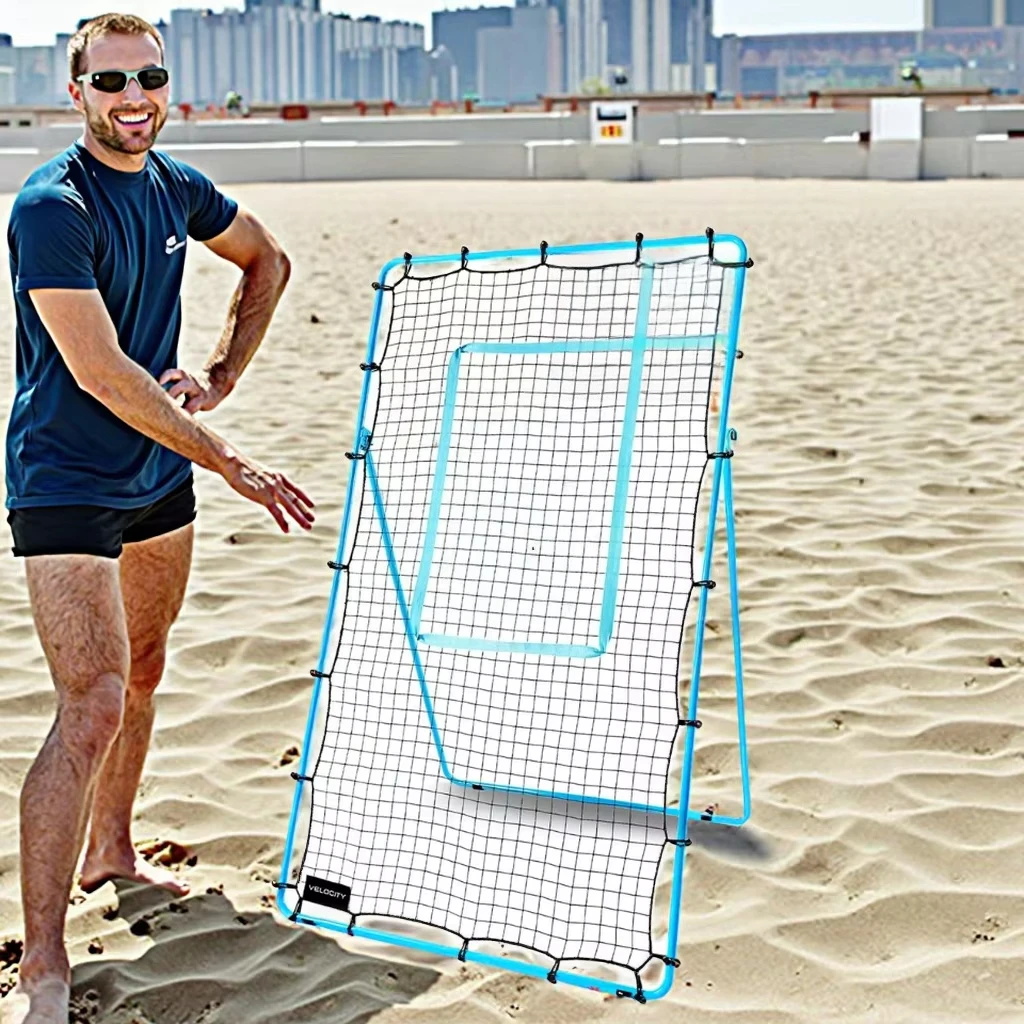 Adjustable Volleyball Rebounder Net, 7x4 Ft, Training Equipment with Angle Customization, Durable & Portable