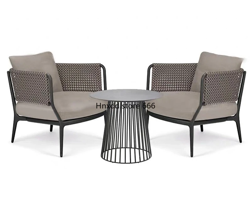 

Nordic rattan chair single rattan sofa hotel balcony leisure chair three-piece set