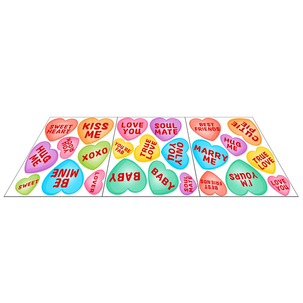 

Valentine Heart Stickers PVC Decorative Scrapbook Labels Wall Decor Children Room Love Valentines Day Sticker Window Arts