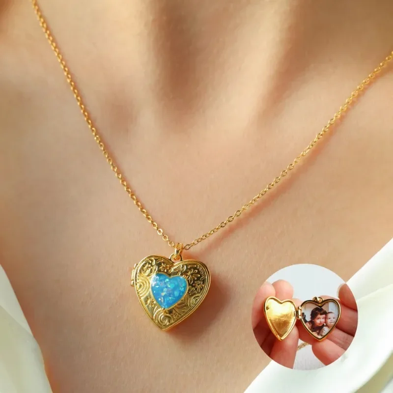 Gold-Plated Brass Pet Memorial Pendant  Flip-Open Locket for Photos  Vintage Heart Necklace  Keepsake Jewelry for Loved Pets