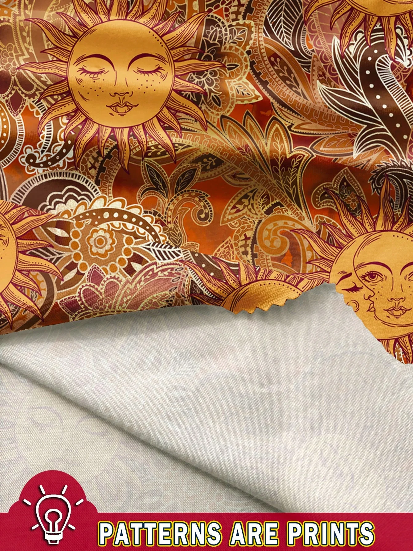 여성용 여름 레트로 보헤미안 골드 태양신 페이즐리 패턴 비대칭 싱글 숄더 탑, 휴가 스타일, 여름에 적합