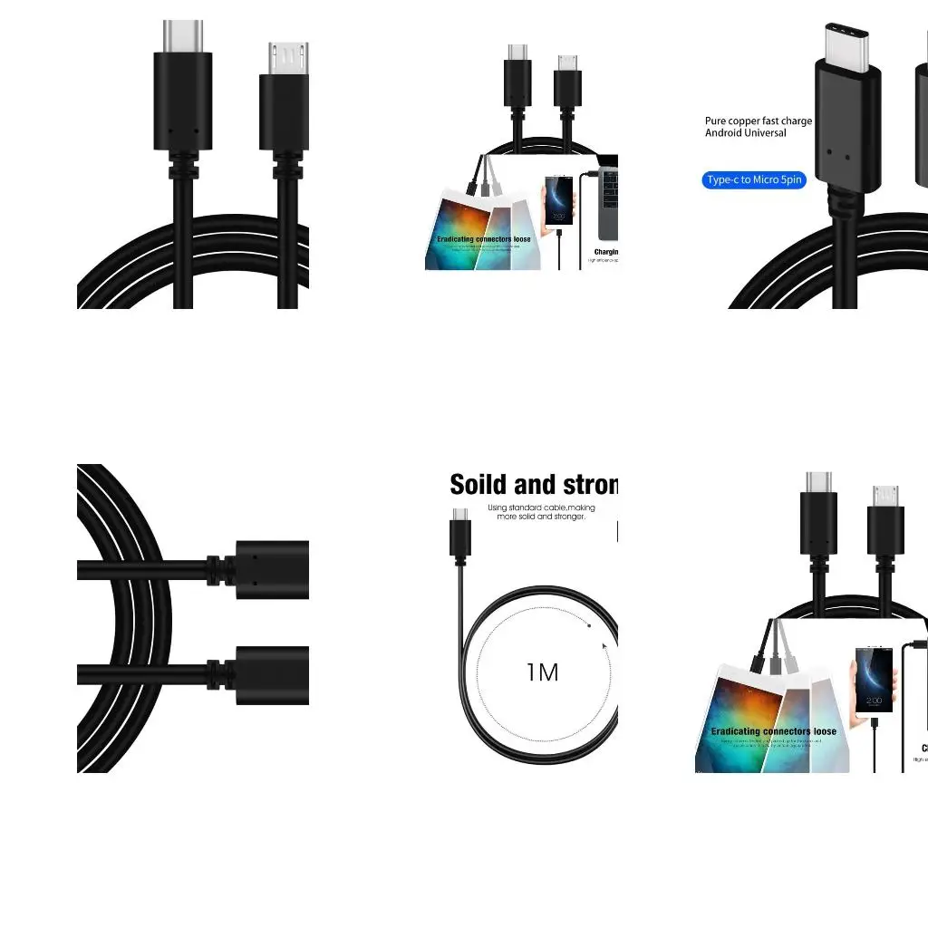  High-Speed Charging and Syncing TypeC to Micro USB Cable - Bidirectional OTG Adapter Cable Data Transfer Fast- 480Mbps
