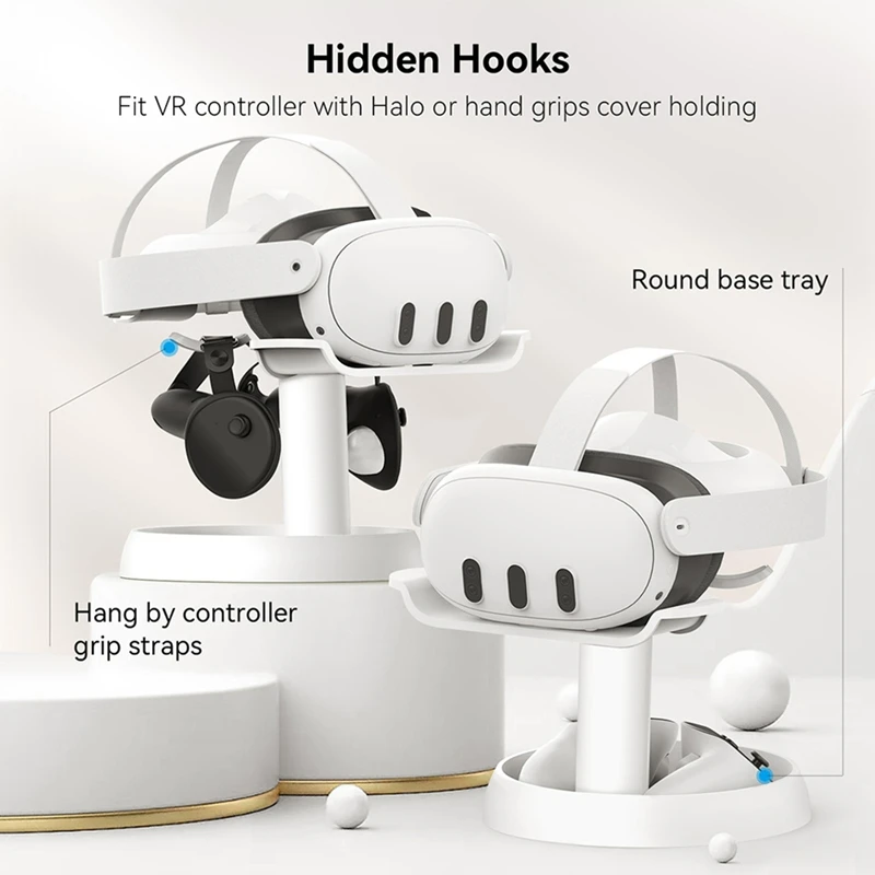VR Headset Bracket For Apple Vision Pro/Quest Pro/Quest 3 Headset Controllers Display Desktop Stable Stand