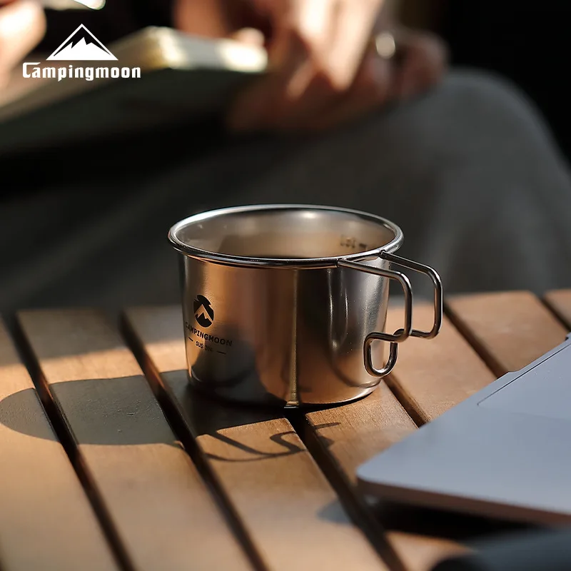 (1pcs) Camping Beer Cups Campingmoon S180 S190 Steel Small Drink Cup - Image 2