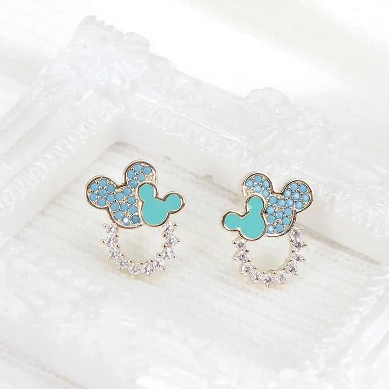 Disney Mickey Mouse Earrings Korean Fashion Flower Earrings Anime Figure for Women Earrings Jewelry Accessories Christmas Gifts