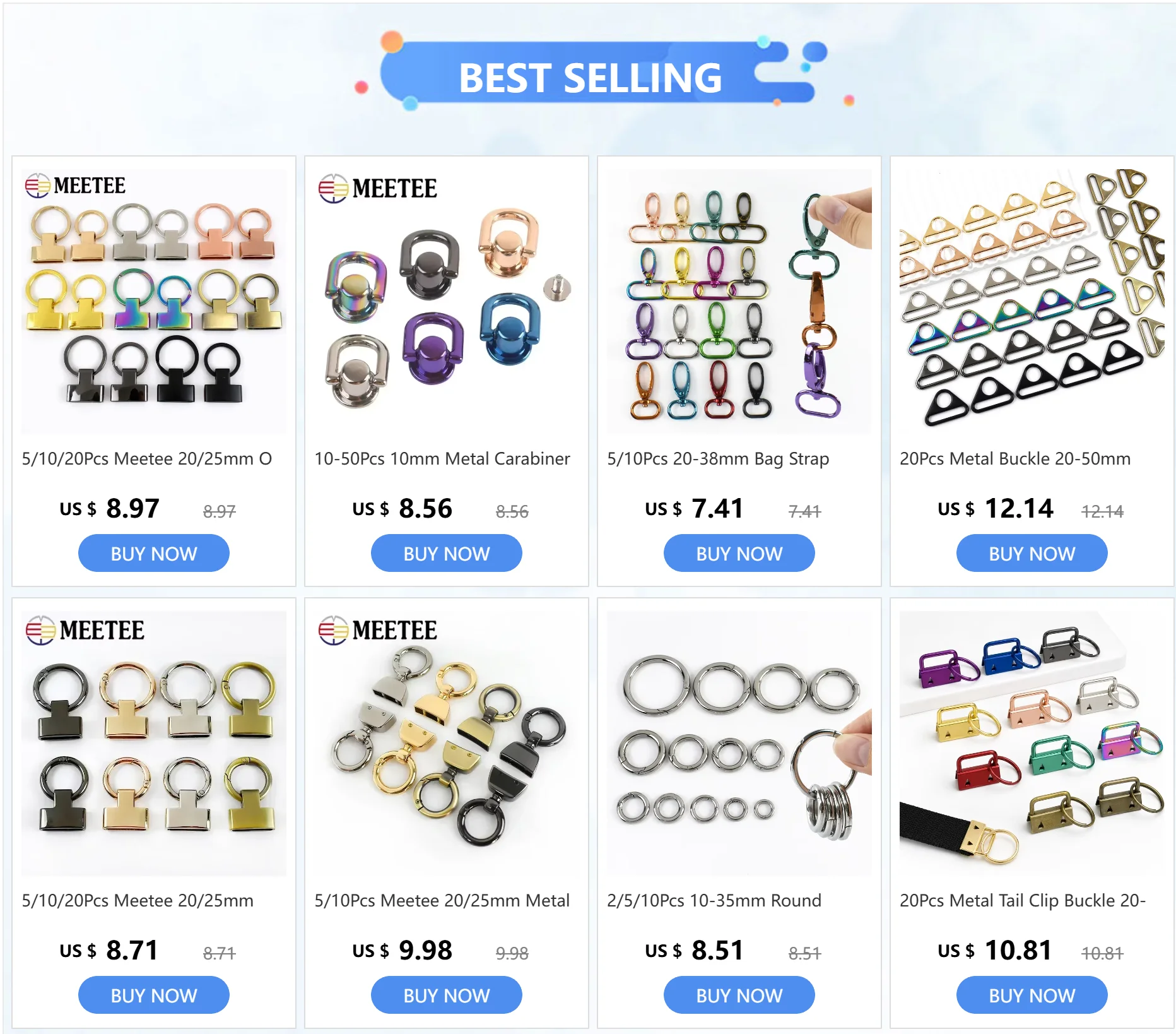 5/10/20 Stück Meetee 20/25 mm O-Ring Metallschnallen Schlüsselanhänger durchbohrter Anhänger Stopper Haken Auto Schlüsselanhänger Schraube Clip Verschluss Hardware – Detail 1