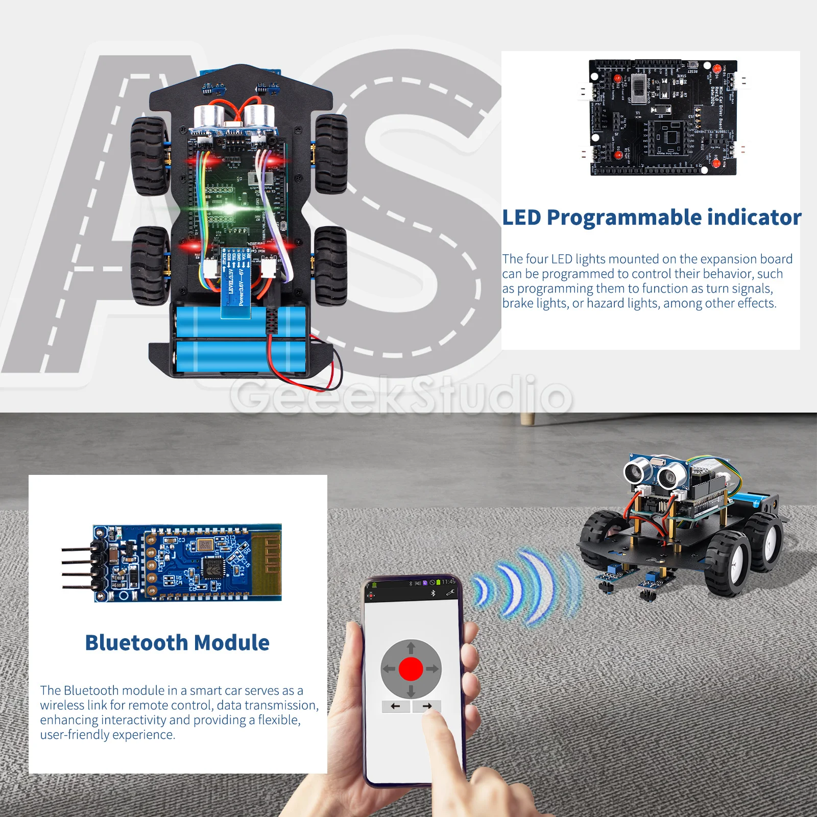 Smart Car Kit Project for Arduino UNO R3 with Ultrasonic Sensor