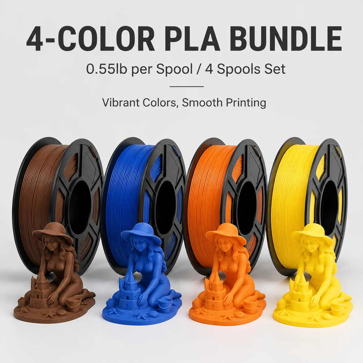 1.75mm PLA Plus Filament High Speed 600mm S ±0.02mm For FDM 3D Printers Coffee Blue Orange Yellow 0.55lb Spools Total 1kg