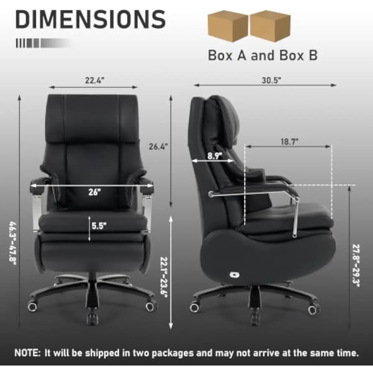Electric Reclining Executive Chair Featuring Auto-Lifting Lumbar Massager Four-Node Kneading System Premium Faux Leather Upholst