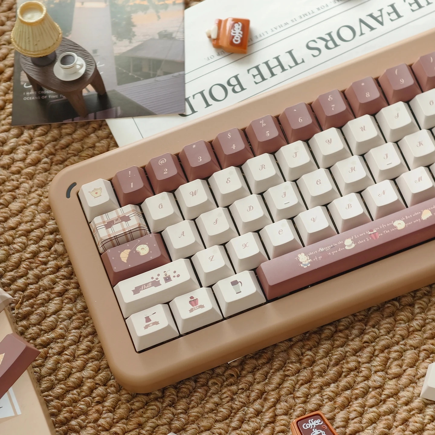 

Комплект кейкапов URE Brown Coffee Rabbit из PBT-пластика, профиль Cherry, с пятисторонней сублимационной печатью, для механических игровых клавиатур MX