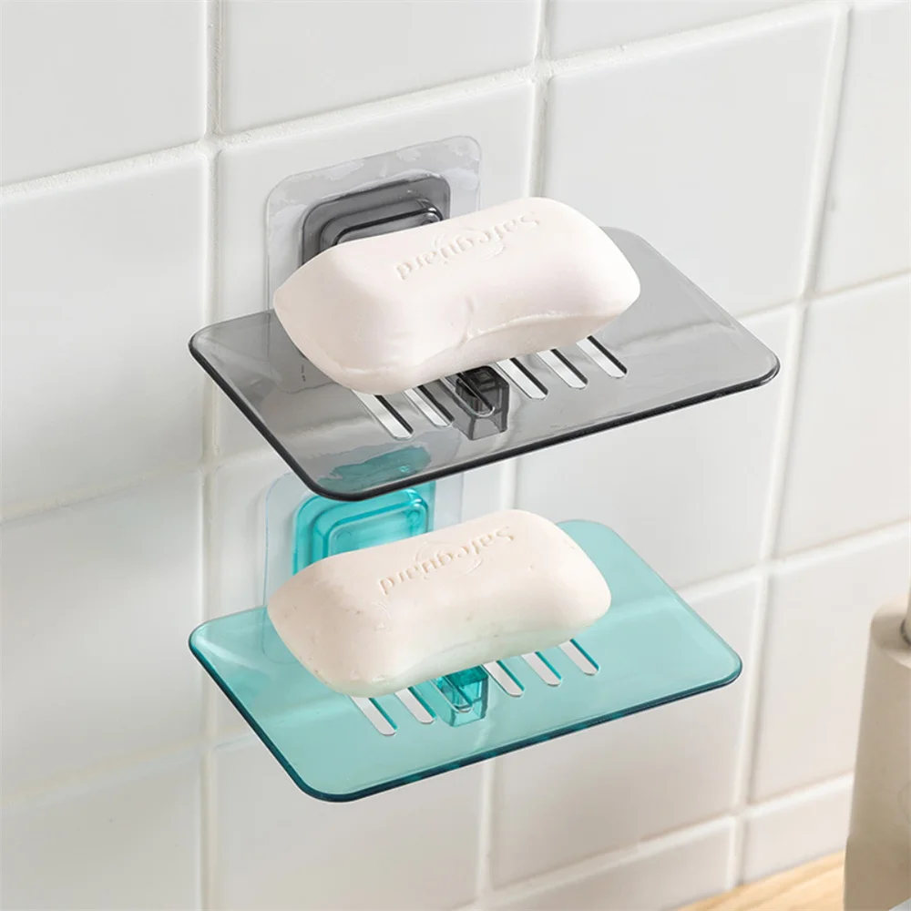 Non-slip Soap Holder Bathroom Strong Suction Drain Rack Soap Dishes Household Suction Cup Wall Mounted Soap Dish Bathroom