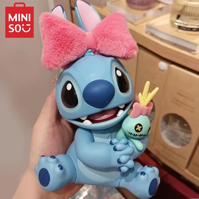 MINISO Disney Lilo & Stitch Model słodka ozdoba do przytulania dekoracja zabawki dla dzieci Anime peryferyjne prezent urodzinowy figurki zabawkowe