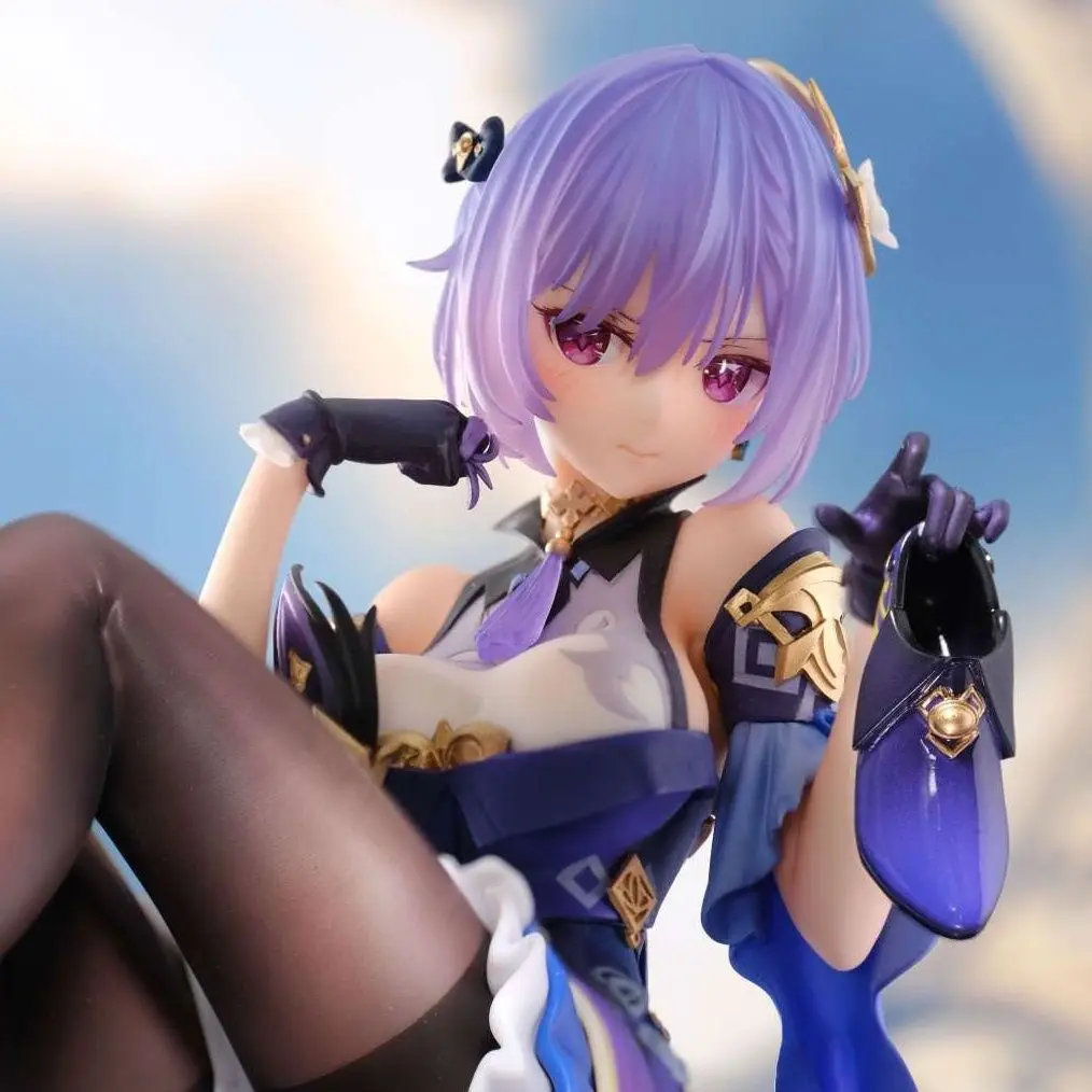 Genshin Impact Anime Figure Keqing Figures Sexy Girl Pvc Models Gk Statues Dolls Collection Desk Decorations Toys Birthday Gifts