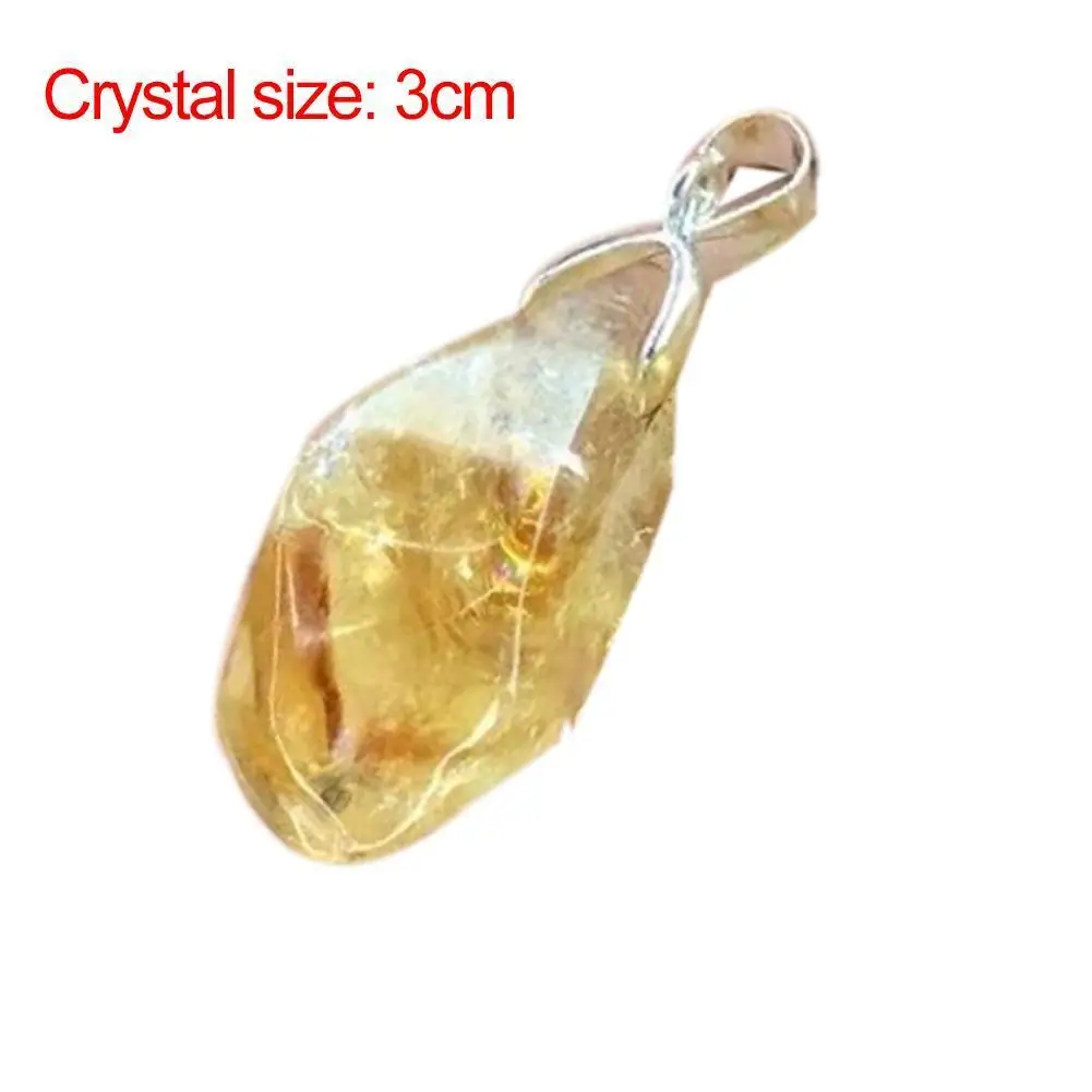 Natural Brazil Citrine Charm Pendant Healing Crystals Enegry Stone For DIY Jewelry Making Pendant With Exquisite String