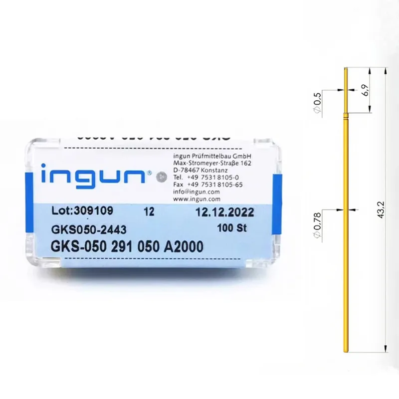 100PCS INGUN Probes GKS050 291 050 A2000/A3000 Three-sided Tip 0.78mm Spring-loaded Test Pins For Circuit Board Testing