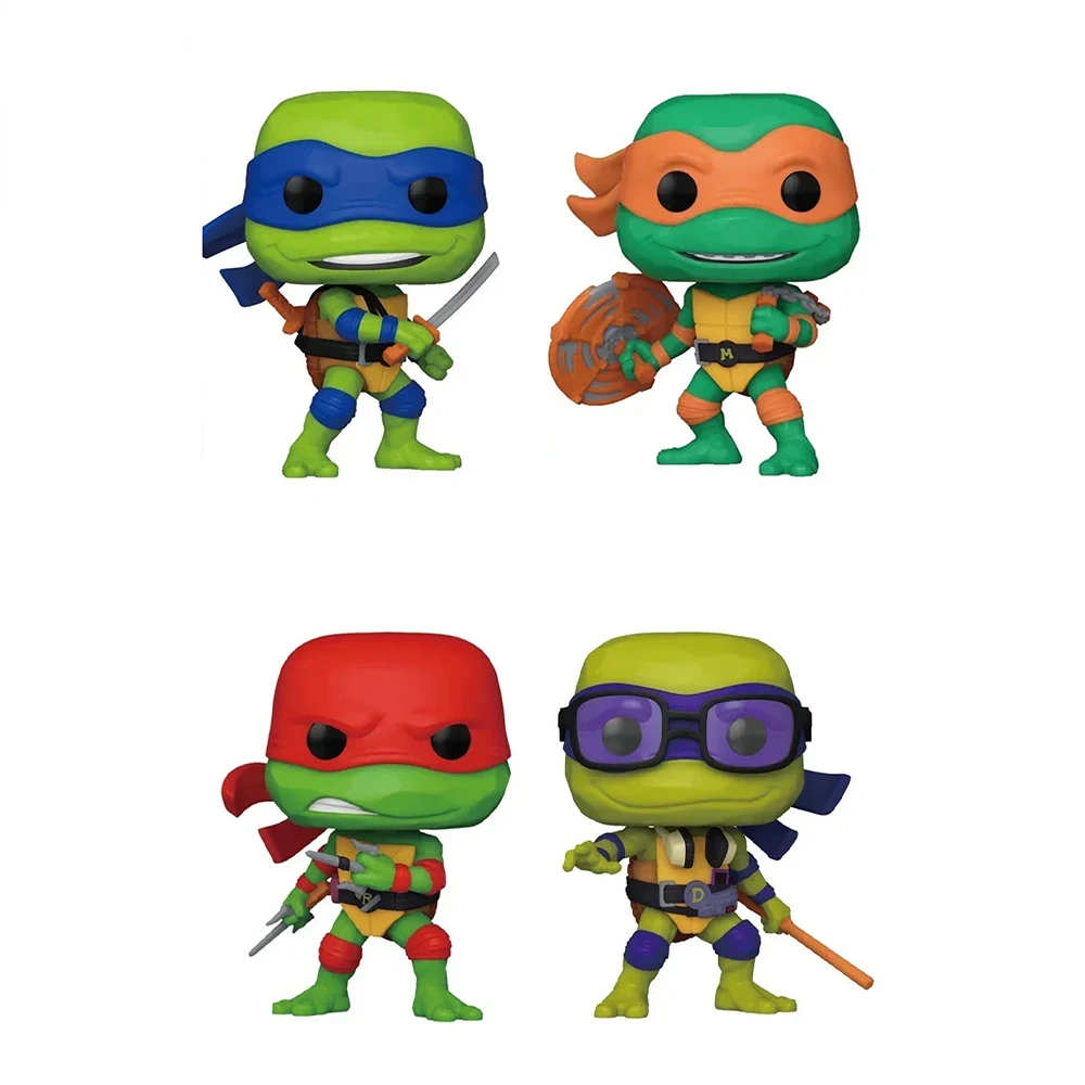 2 Pezzi Action Figure Tartarughe Ninja Anime Neca Versione 1990, Modellino Statua in PVC, Ornamento per Camera, Regalo di Compleanno