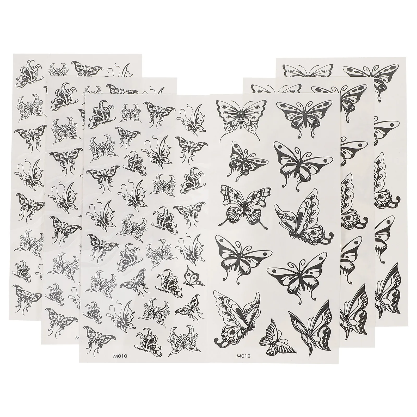 

6 листов временных татуировок: декоративные бабочки, реалистичные наклейки-бабочки для женщин, боди-арт для фестивалей