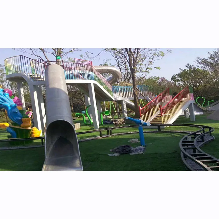 Large Outdoor Stainless Steel Water Slide, Garden School Playground Equipment, Durable Kids Play Structure, Educational Fun Toy