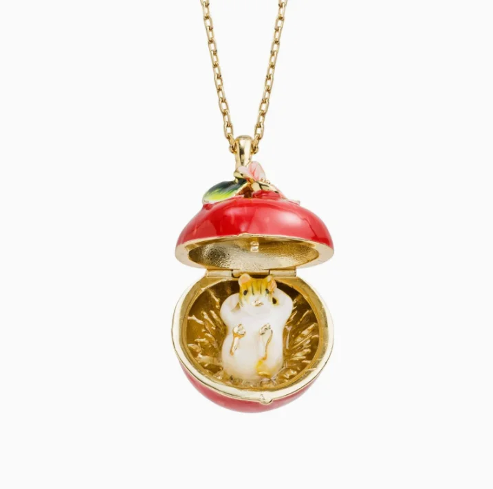 New Fruit Easter Egg Necklace Opening and Closing Animal Easter Egg Necklace Strawberry Regular Box Pendant Necklace Gifts image 3