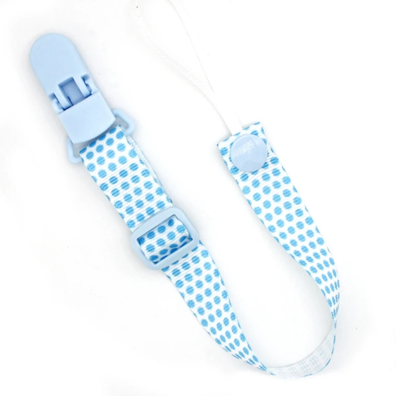 

2022 New Cartoon Fixed Button Baby Pacifier Clip Chain Ribbon Dummy Soother Holder Chain Anti-drop Buckle