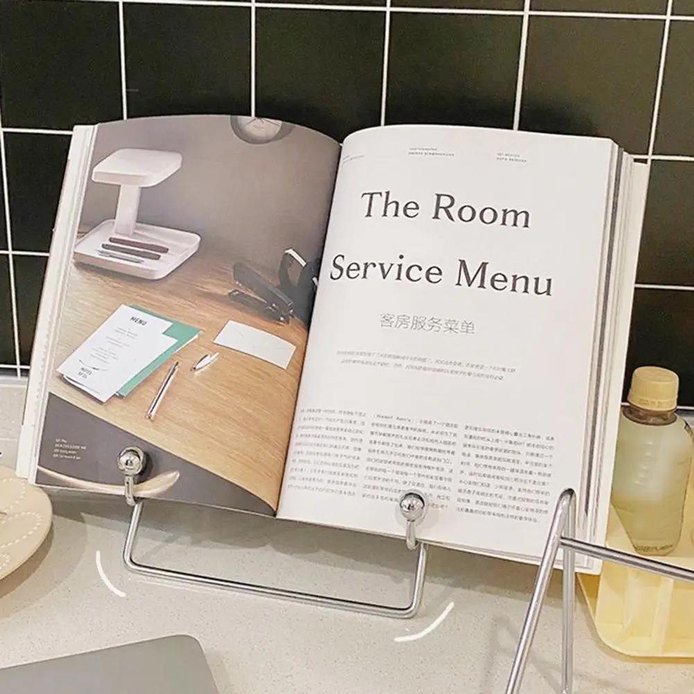Geometric Modeling  Durable Magazine Book Cookbook Stand Space Saving Recipe Stand Rust-proof   Daily Use
