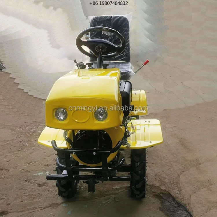 New Farming Equipment Agricultural Cultivator, Mini Four Wheel Farm Tiller with Seat, Farm Use, Aliexpress Best Seller