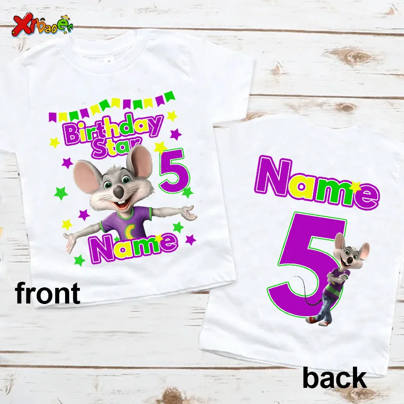 

Chuck E Cheese Birthday Star Shirt KidsT Shirts Party Outfits Boys Custom Name Shirts Baby Girl Clothes 6th Birthday Girl Tshirt