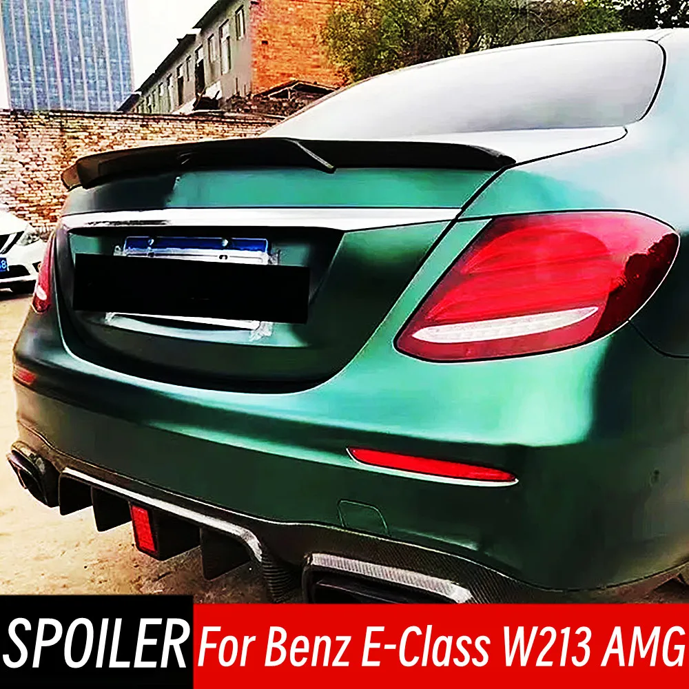 

For 2016-2020 Mercedes Benz E-Class W213 AMG Real Carbon Fibe Rear Trunk Lid Boot Ducktail Lip Spoiler Wings Car Accessories