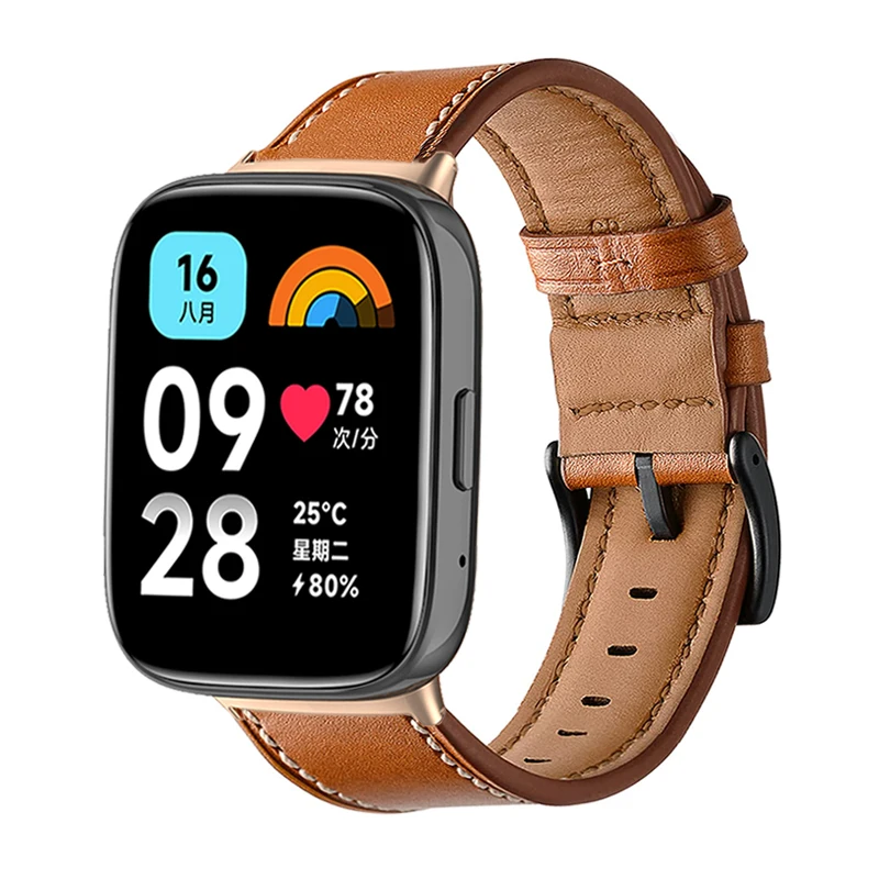 Pulseira de couro para Redmi Watch 3 Active, Smart Watch Acessórios, Pulseira, Pulseira