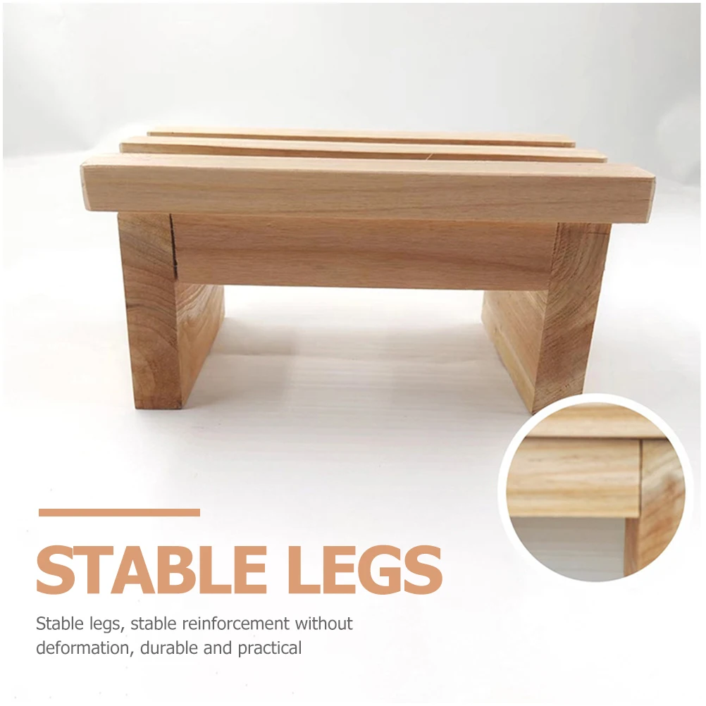 

Wooden Stool Kids Toddlers Mini Furniture Child Step Stool Adults Foot Wooden Bench Kitchen Helper Practical