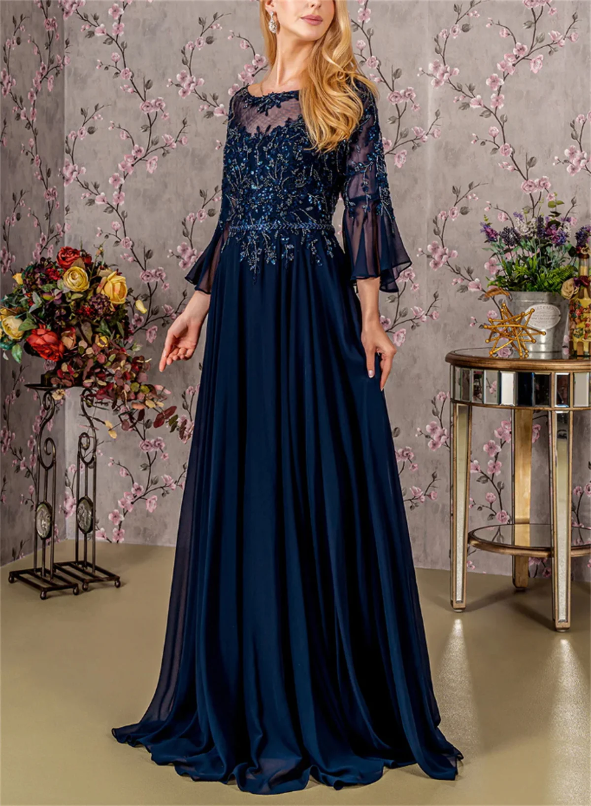 Robe de Soirée Trapèze en Tulle Transparent avec Plis, Tenue Élégante, en Dentelle Imprimée, Longue Queue, Couleur Unie, Nouvelle Collection 2024