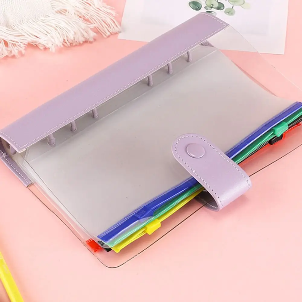 Ring Binder Loose Leaf Notebook Cute Portable 6 Rings Binder File Folder Kawaii Creative Loose-leaf Hand Notebook Kids