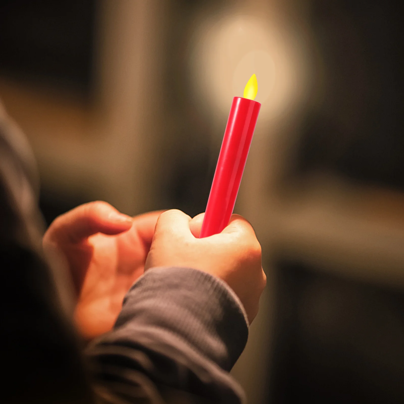 

Glowing Slim Flameless Led Flickering Smokeless For Home Wedding Decor Kids Pets Safe Red Decorative Light