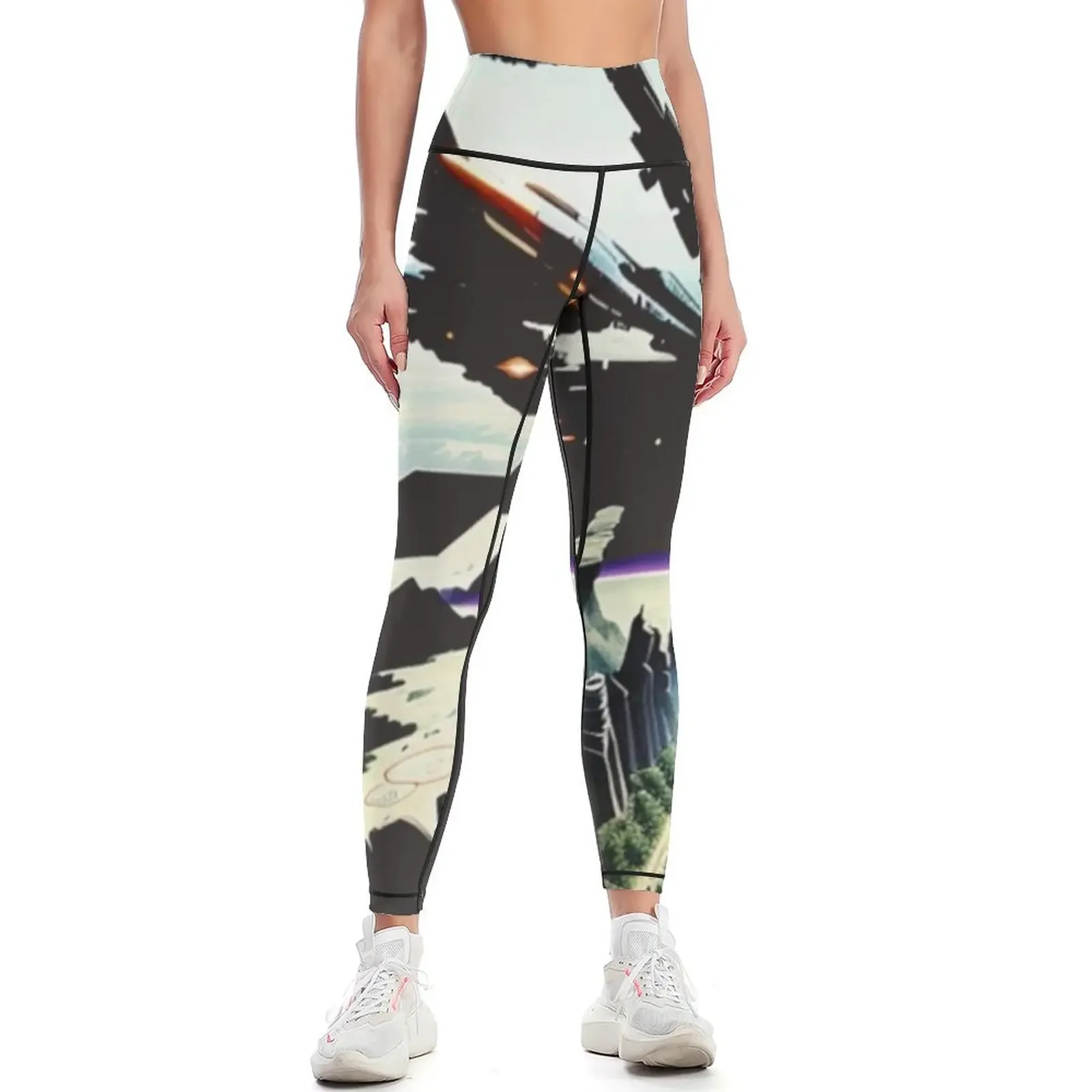 

space mirror Redsun artwork Leggings Pants sport gym wear sporty woman gym Tight fitting woman Womens Leggings