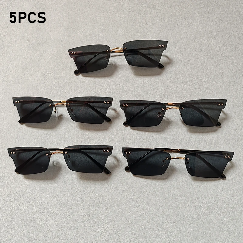 

5pcs/Set Sunglasses For Men Women Fashion Rimless Special-shaped Sun Glasses Trendy Outdoor Summer Shades Wedding Accessory