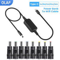 Olaf 60W Type C To DC Power Boost Cable DC 5V/9V/12V/15V/20V USB C Boost Converter 8 Adapter Step-up Cord For Wifi Router Laptop