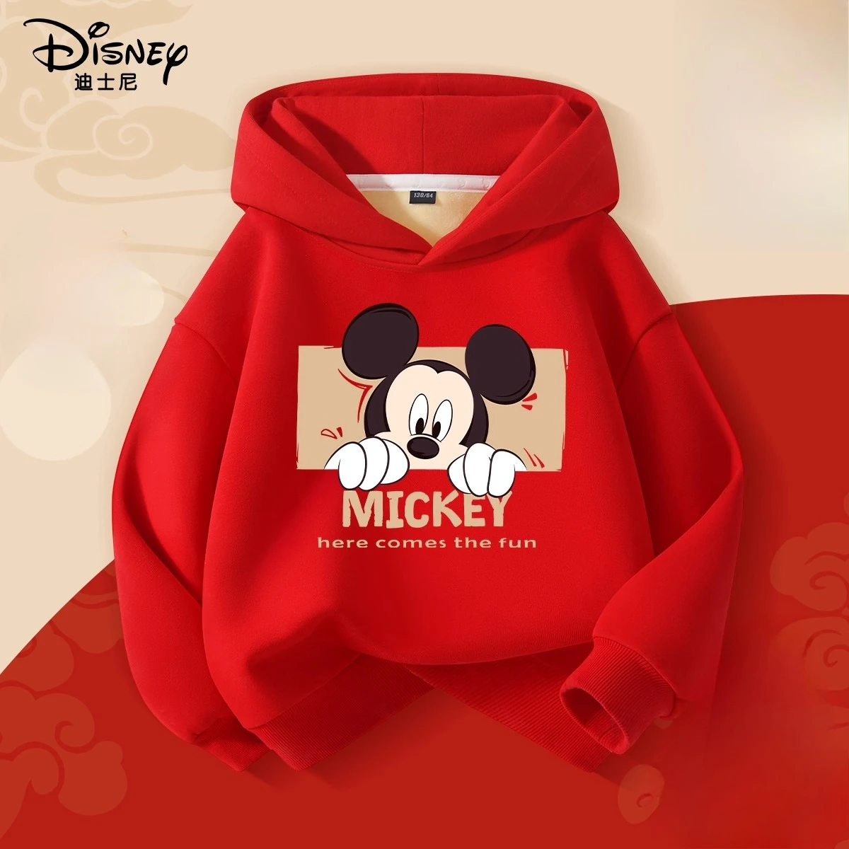 ديزني جديد ميكي طباعة الأطفال مقنعين البلوز صبي فتاة الخريف الشتاء اليومية في الهواء الطلق عطلة ملابس رياضية ناعمة دافئة عادية