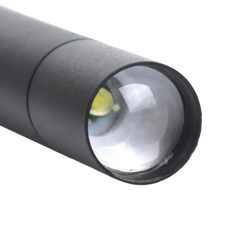 ไฟฉายขนาดเล็กโลหะผสมอลูมิเนียมสีดำ พกพาสะดวก ชาร์จซ้ำได้ ไฟฉาย LED ปรับโฟกัสได้ ไฟฉายระยะไกลสำหรับกิจกรรมกลางแจ้ง