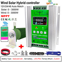 12V 24V 48V 4000W 6KW WIFI Wind Solar Hybrid Controller 160A 100A 80A Solar Panel Wind Turbine MPPT Battery Charging Regulator