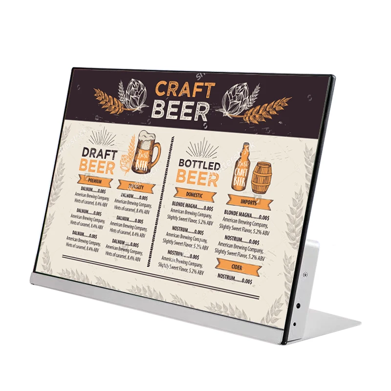 21.5 23.8 27 32 Inch Desktop Electronic Digital Menu L Shaped Restaurant Beverage Shops Advertising LCD Menu Board