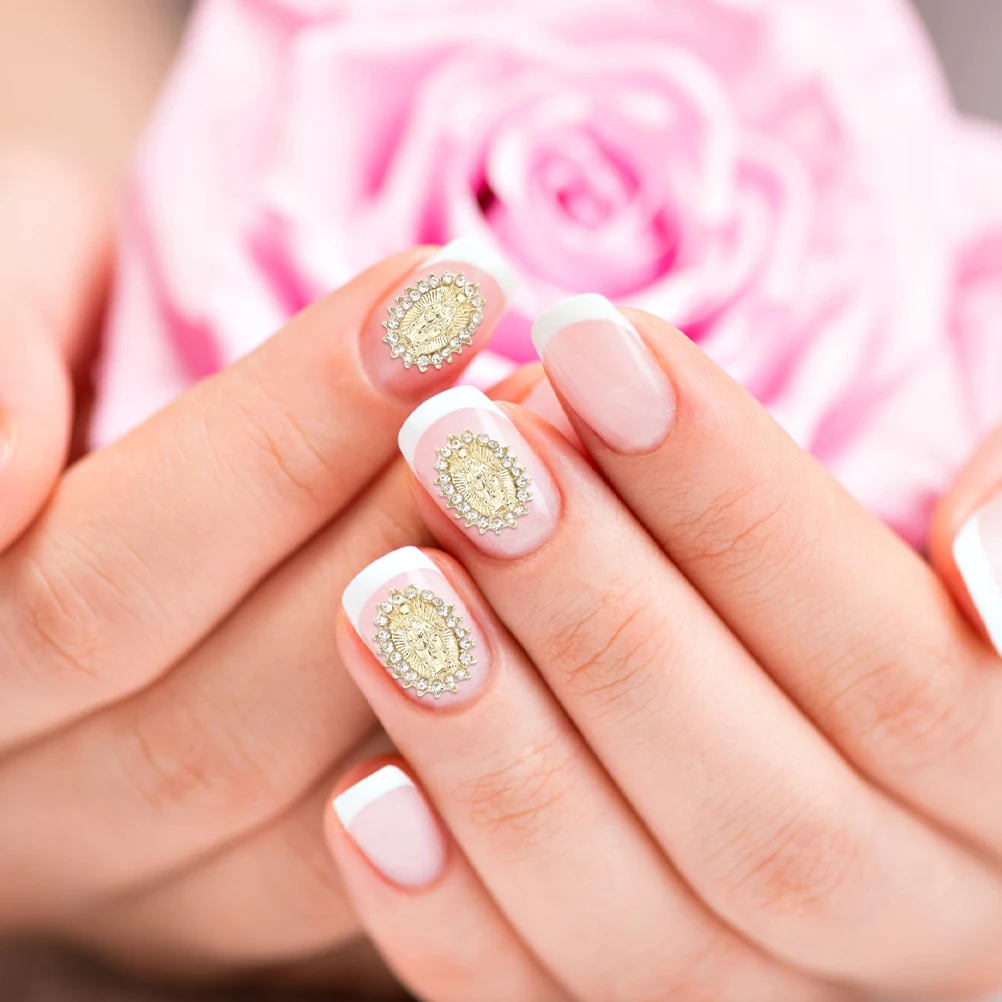 

30pcs Nail Charms Religious Gems Diamond Jewelry Cute Decorations Virgin Mary Acrylic Nails Supplies DIY Art Tools