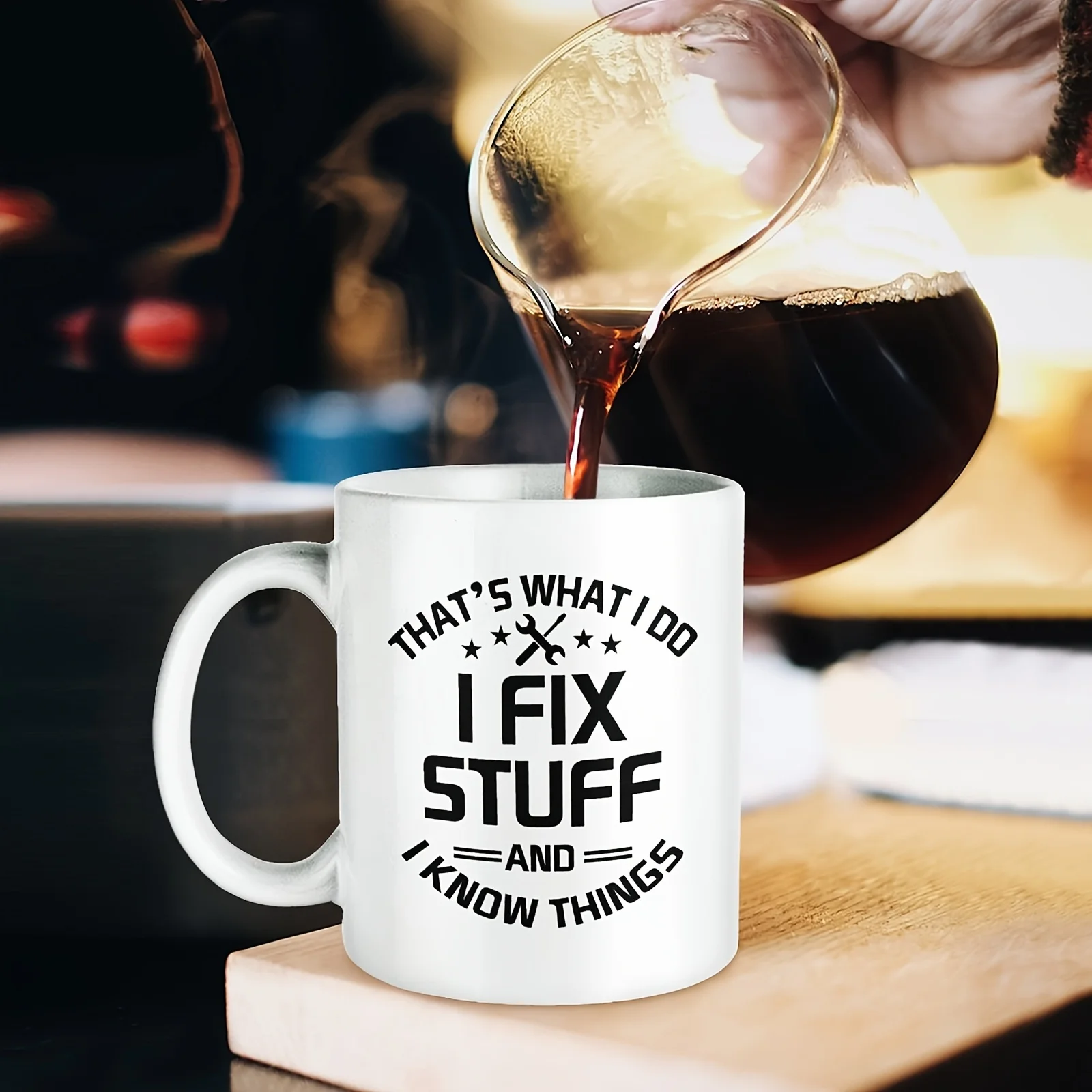 Ceramic Coffee Mug I Fix Stuff And I Know Things 11oz Funny Mechanic Engineer Gift