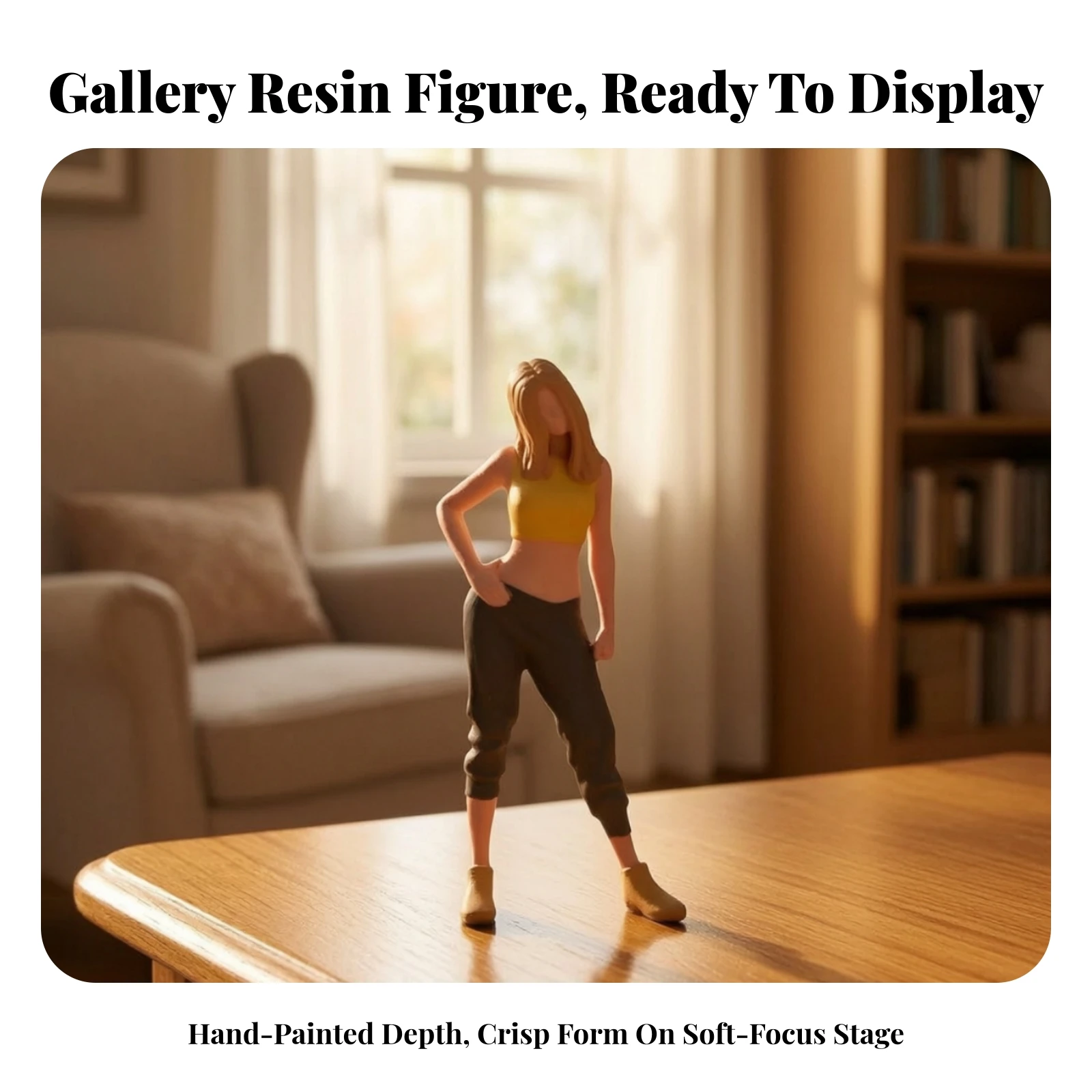 Miniature Woman Figure 1/64 Scale Female Figure Hand-Painted Figurine Realistic Woman Figurine Collectible for Hobbyists