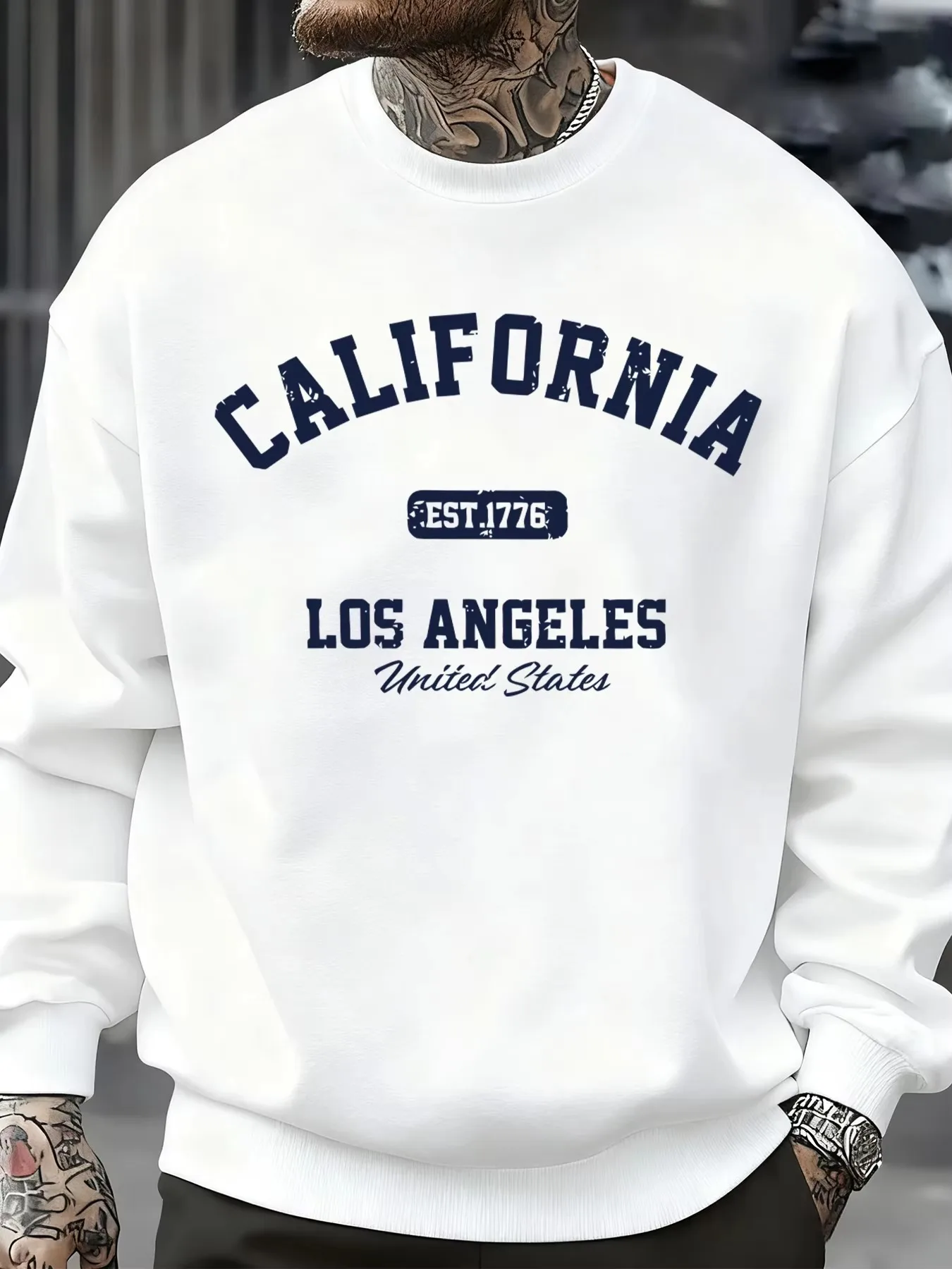 Herren 2026 Neues Bedrucktes Sweatshirt, Streetwear Lässiges Mode-Sportshirt Hochwertige Herbst-Übergröße Fleece-Rundhals-Pullover – Detail 7