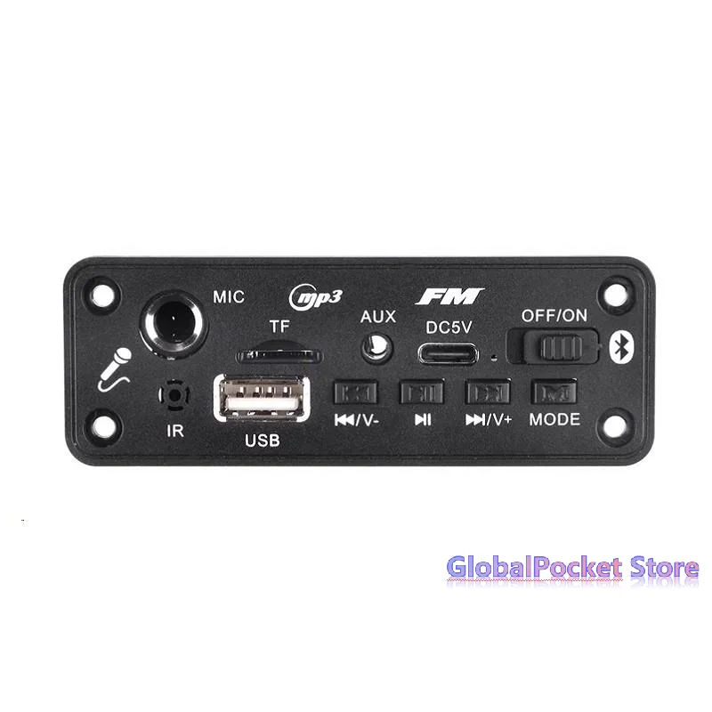 1 Set 2*3W/5W Amplifier Audio Player Bluetooth MP3 Decoder Board 5V DIY MP3 Player Car FM Radio Module TF USB Mic Record Call
