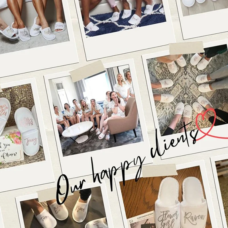 Customized Wedding Slippers Coral Bride Wedding Decoration Bridesmaid Party SPA Slippers Ladies Bachelorette Party Supplies Gift