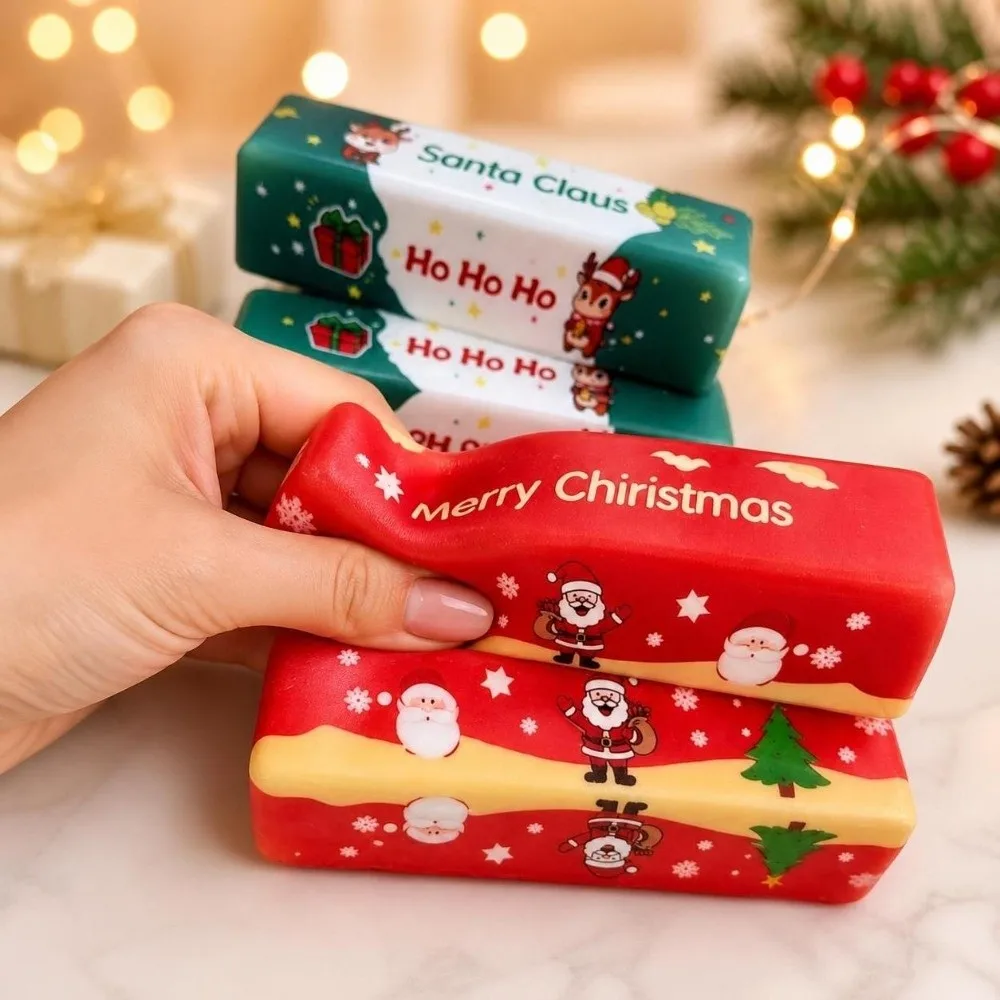 Christmas Theme Slow Rebound Butter Stick Squishy Soft Texture Stretchy Butter Stick Squeezing Toy Gently Squeeze Cartoon