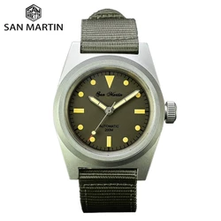 San Martin Men Pilot Watch Sapphire Glass 38mm Vintage Military Enthusiast YN55 Automatic Mechanical Watch Sport 20Bar SN0029G-A